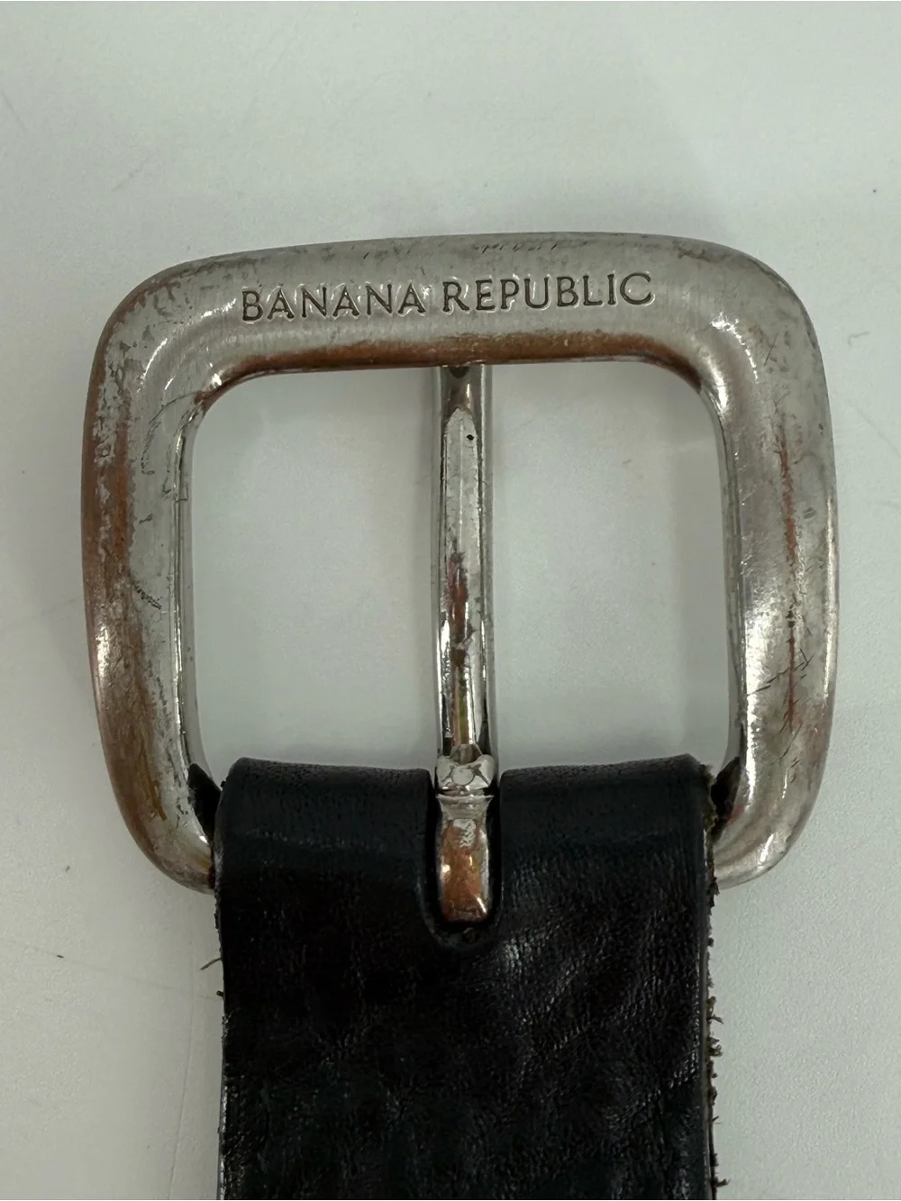 Vintage Banana Republic Black Pebbled Leather Belt 34